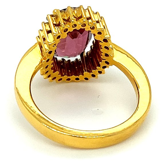 Red Spinel 4.55ct Diamonds Solid 18K Gold Ring - Picture 5 of 7